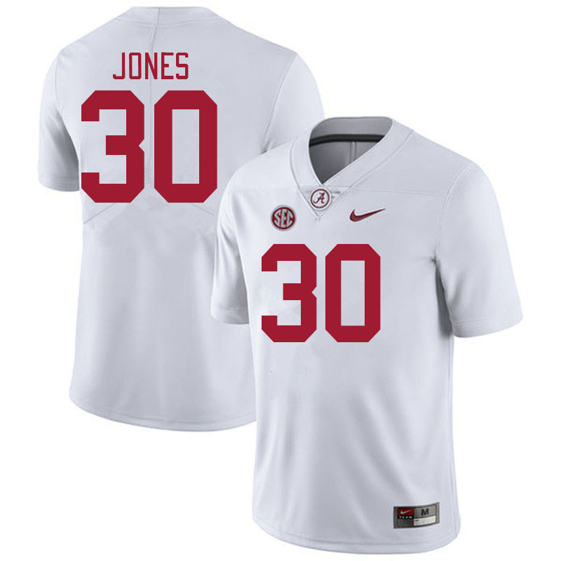 Men #30 Cayden Jones Alabama Crimson Tide College Football Jerseys Stitched-White